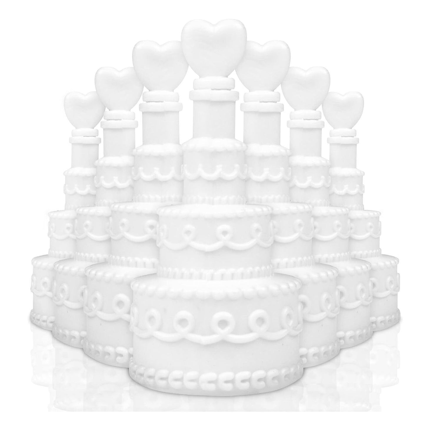 100 SETS OF MINI WEDDING CAKE BUBBLES, HEART TUBES, PARTY BAG FILLERS - 20 PCS