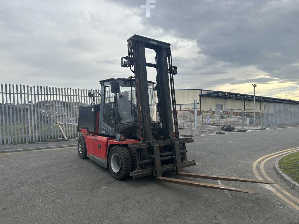 **(INCLUDES CHARGER)** KALMAR ECG80-6 ELECTRIC 4-WHEEL FORKLIFT (2017)