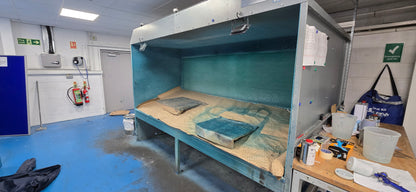 SPRAY PAINT BOOTH WITH EXTRERNAL VENTILATION 1 OF 2 GIVEN AT RANDOM COST £7200