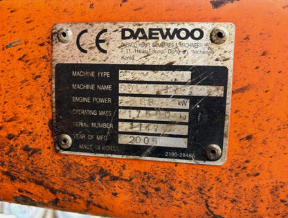 2005 DAEWOO 175 EXCAVATOR DIGGER