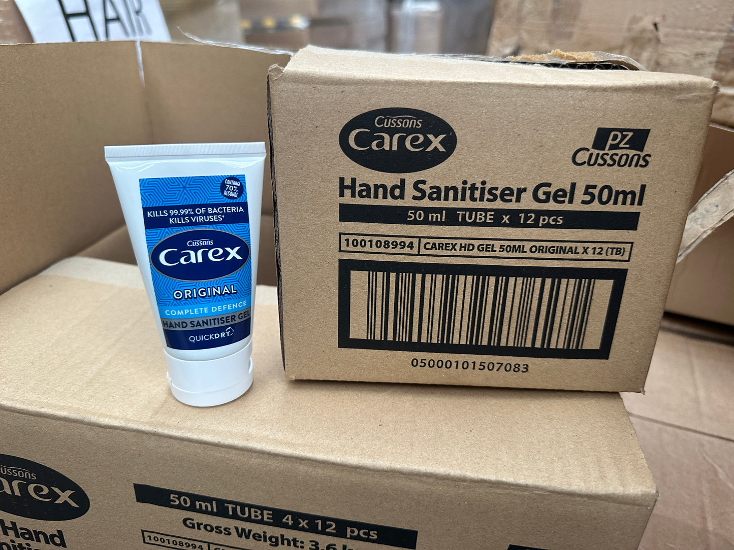 1 PALLET OF CAREX HAND SANITISER 50ML