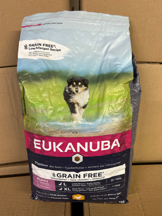 30X EUKANUBA CHICKEN DOG FOOD 3KG BAGS