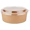 300 38OZ DISPOSABLE KRAFT BOWLS SALAD AND LID, BROWN CONTAINER WITH LIDS (38OZ - 1080ML)