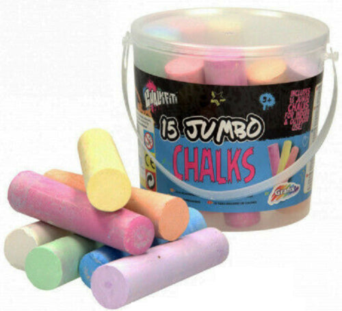 100 X TUBS OF 15PC COLOURED PLAYGROUND JUMBO CHALK