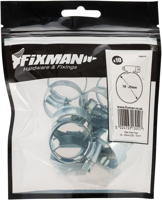 300 PACKS OF 10 FIXMAN HOSE CLIPS 18 - 25MM (OX)