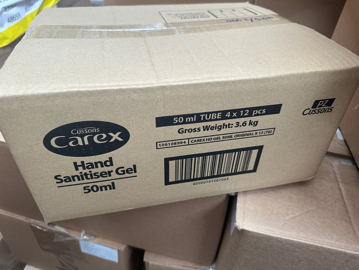 1 PALLET OF CAREX HAND SANITISER 50ML