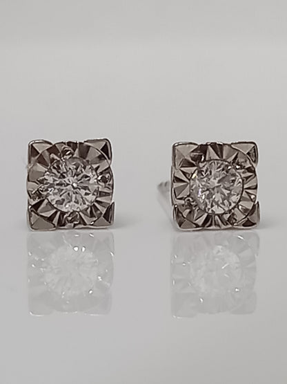 0.25CT DIAMOND STUD EARRINGS 9CT WHITE GOLD