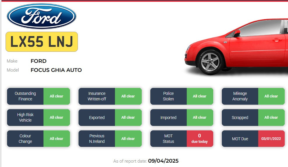 2005 FORD FOCUS GHIA AUTO - AUTOMATIC - PETROL - 1,999CC >>--NO VAT ON HAMMER--<<
