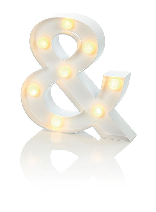 12 PCS BRAND NEW SUMMER HOME GARDEN STOCK TO CLEAR- LIT METAL AMPERSAND SIGN 21CM