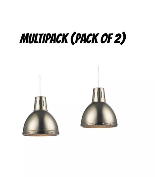 2PK X DAR LIGHTING OSAKA OSA6561 EASY FIT SMALL PENDANT IN ANTIQUE CHROME NEW IN BOX