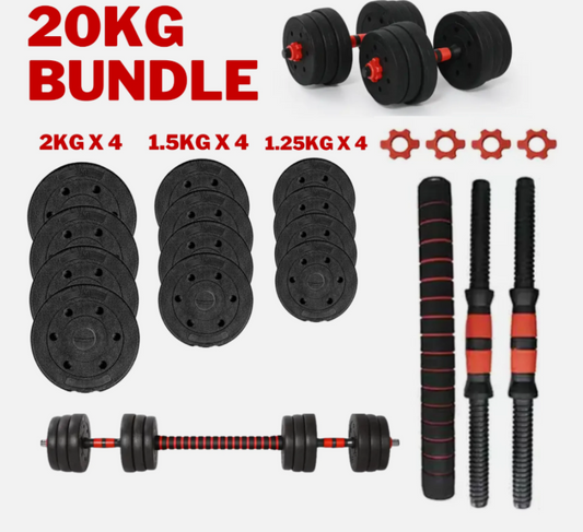 48X BRAND NEW OMEGA DUMBBELL/BARBELL SET 20KG