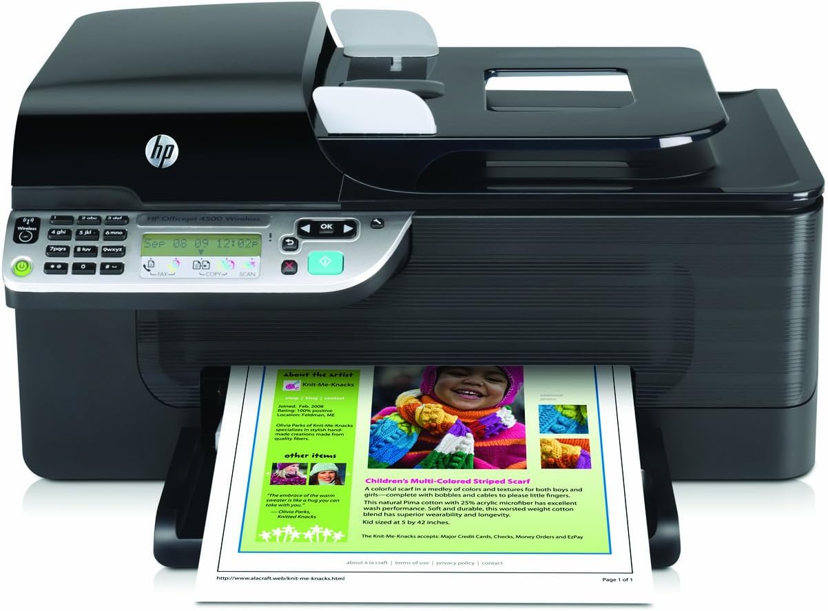 BRAND NEW HP OFFICEJET 4500 WIRELESS ALL-IN-ONE PRINTER (PRINT, FAX, SCAN, COPY)