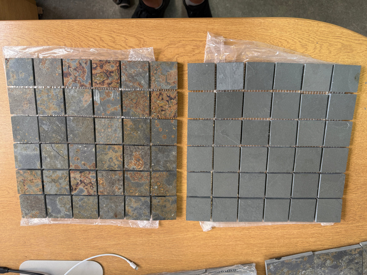44.28M2 - BRAZILIAN GREY/GREEN SLATE MOSAICS - RRP 1,700.00