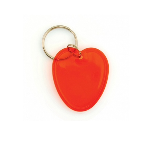 1000 X HEART SHAPED KEYCHAIN-TRANSLUCENT RED