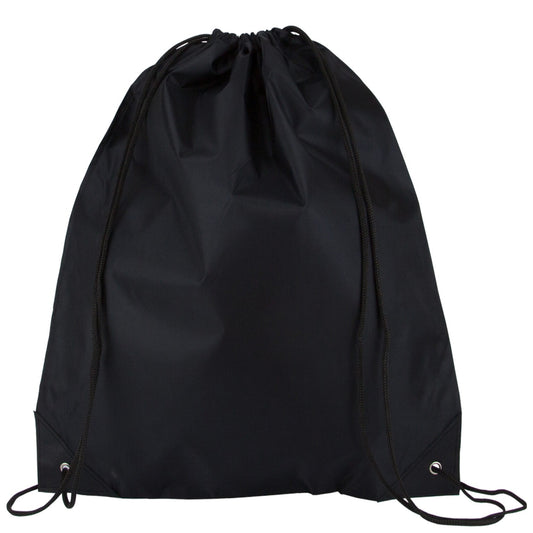 400X BLACK 210D POLYESTER DRAWSTRING BAGS