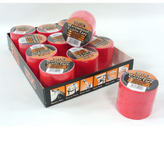 48 X WATERPROOF CLOTH TAPE 50MM/4.5M RED