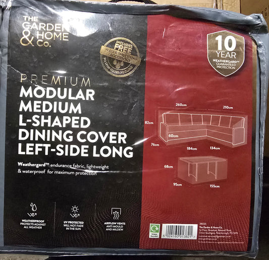 JOB LOT OF 4 PREMIUM L SHAPED DINING PATIO SET LEFT SIDE LONG COVER GREY MASSIVE RE SALE POTENTIAL