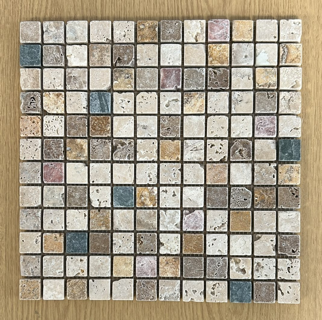 36 BXS TRAVERTINE MIX MARBLE MOSAIC TILE SHEETS 30.5 X 30.5CM