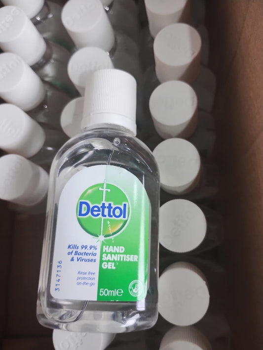 DETTOL HAND SANITIZER GEL – 50ML – JOBLOT OF 22 BOTTLES – BRAND NEW