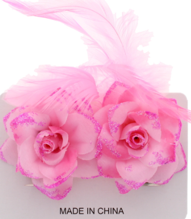 12 X PINK FLOWER HAIR CLIP