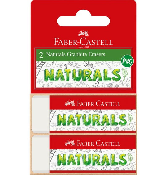 224 X NEW FABER CASTELL ERASER PVC-FREE NATURALS TWIN PACK