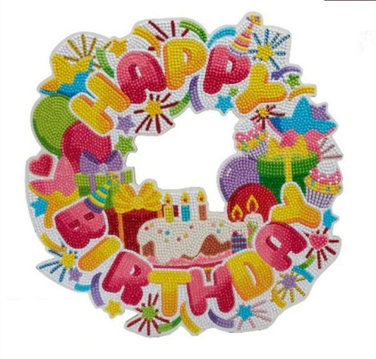 34 X NEW BIRTHDAY 30CM CRYSTAL ART WREATH