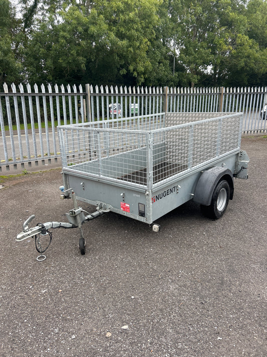 NUGENT SINGLE AXLE TRAILER WITH CAGE