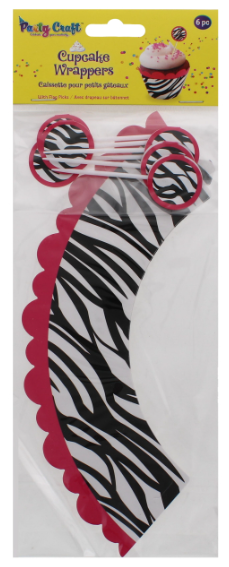 288 X PARTY CRAFT CUPCAKE WRAPPERS ZEBRA STYLE
