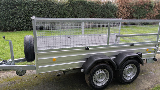 1 X NEW BOCKMANN TRAILER WITH MESH SIDES & RAMPS - 10X5FT