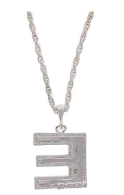 240 X E-SIGN SILVER PENDANT NECKLACE