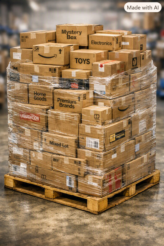 PALLET OF MAJOR ONLINE RETAILER MERCHANDISE – NEW & RETURNS – RANDOMLY CHOSEN