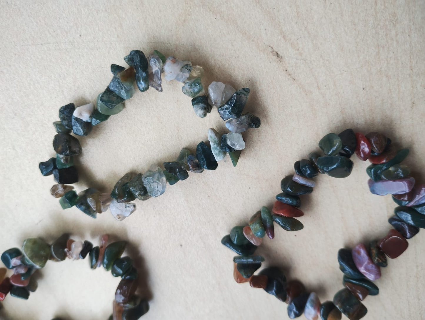 AUSTRALIAN JADE CHRYSTAL CHIP BRACELETS - NEW IN ORIGINAL PACKAGING - JOBLOT OF 37