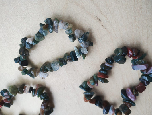 AUSTRALIAN JADE CHRYSTAL CHIP BRACELETS - NEW IN ORIGINAL PACKAGING - JOBLOT OF 37