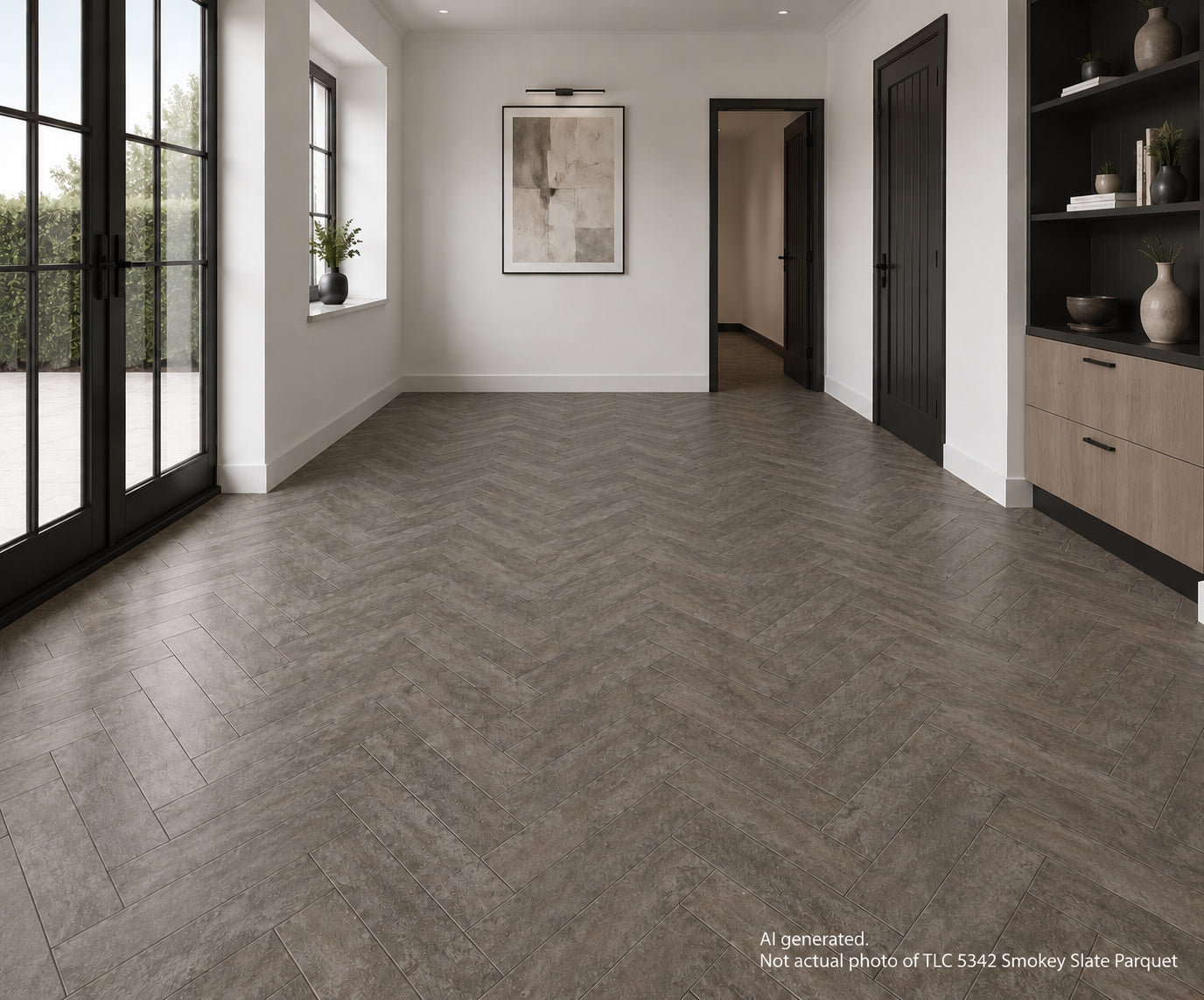 64 X PACKS (213.76M²) TLC MASSIMO INVENT SMOKEY SLATE PARQUET – RRP £6,100