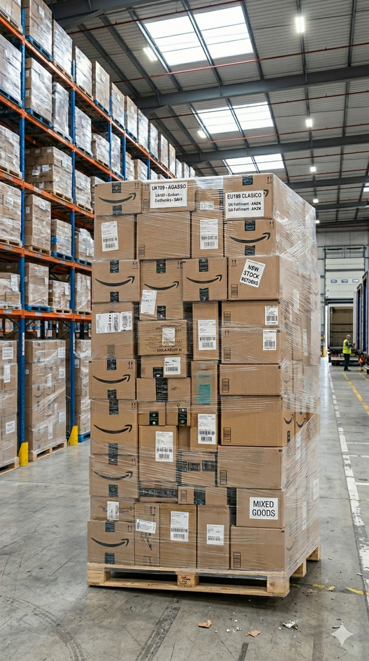PALLET OF AMAZON MERCHANDISE MAINLY NEW STOCK MIXED WITH CUSTOMER RETURNS CHOSEN AT RANDOM