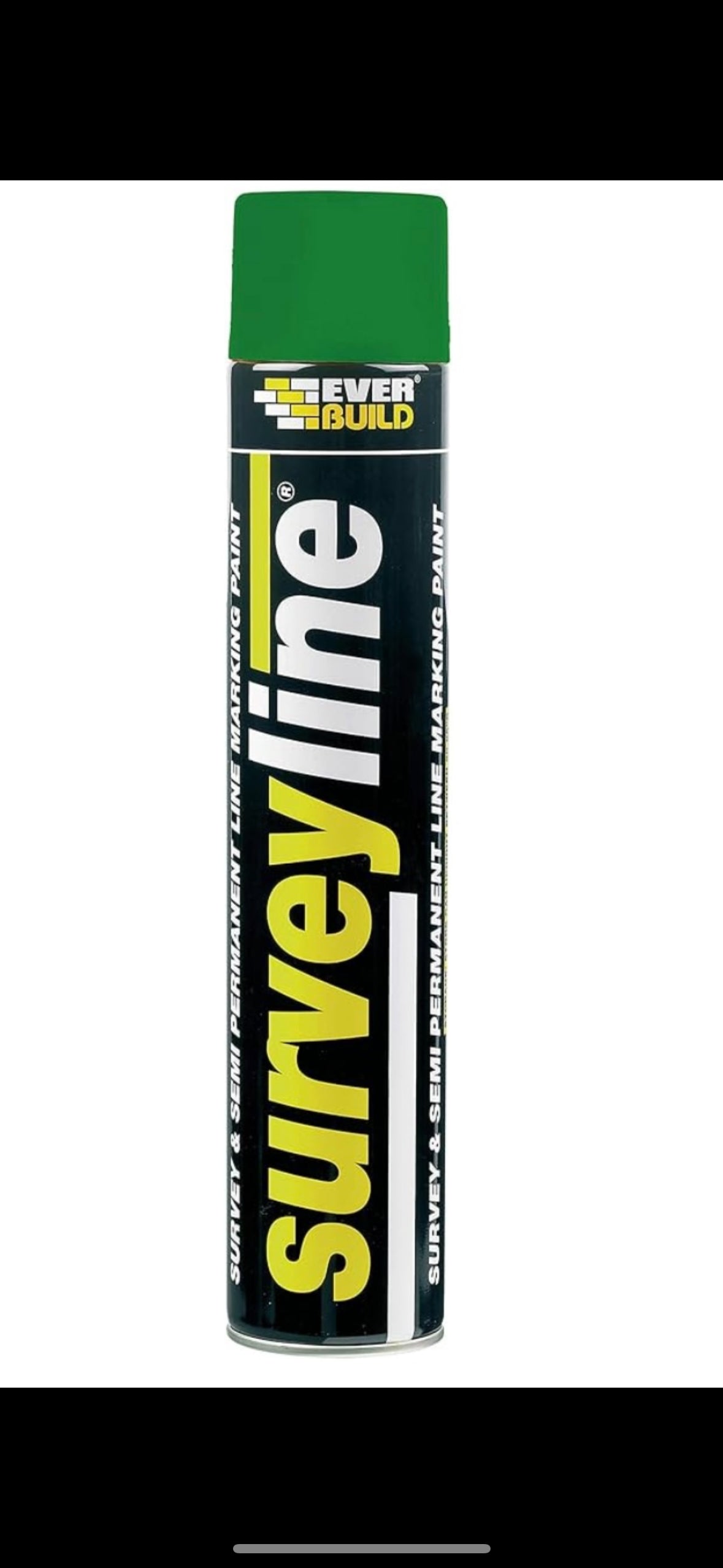 WAREHOUSE CLEARANCE 120X EVERBUILD SURVEY LINE GREEN 700ML BIG SPRAY PAINT