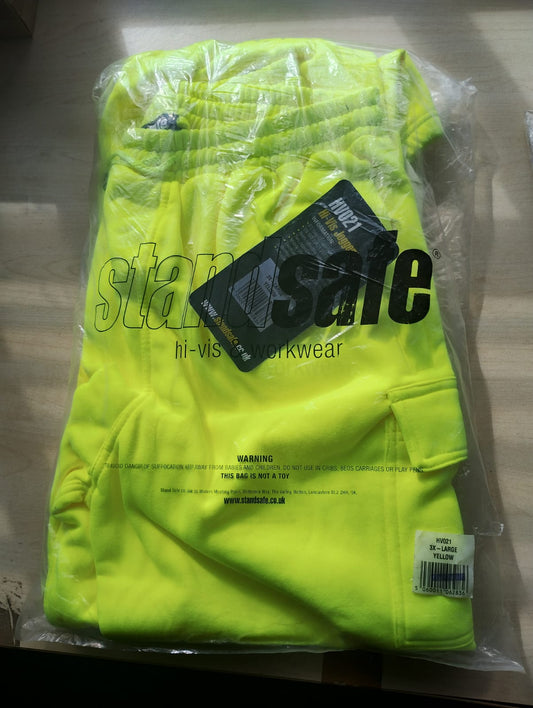STANDSAFE - MENS HI-VIS YELLOW JOGGERS - 3XL - NEW WITH TAGS - HV021
