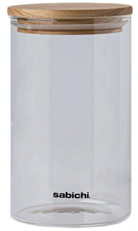 346X NEW SABICHI - 197504 - 900ML WOOD & GLASS JAR