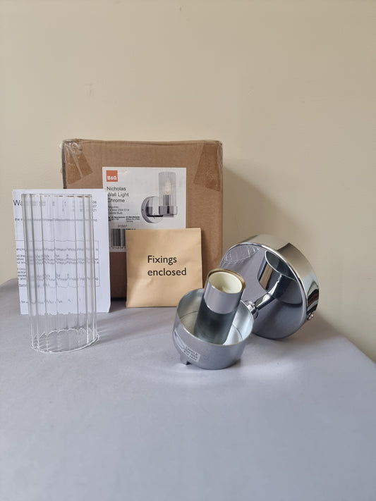 NICHOLAS CHROME EFFECT WALL LIGHTS X 4