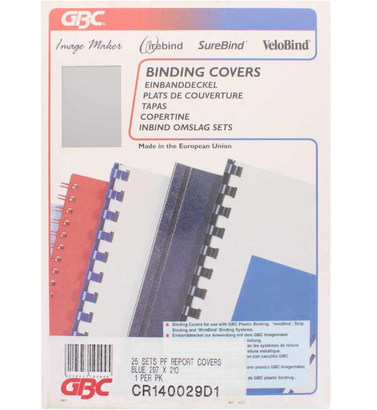 200 X BINDING COVERS BLUE 25 SETS