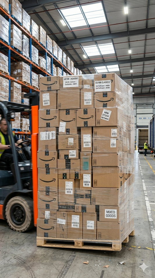 PALLET OF AMAZON MERCHANDISE MAINLY NEW STOCK MIXED WITH CUSTOMER RETURNS CHOSEN AT RANDOM