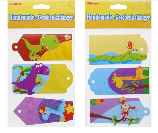 150 X GLIMMER-HANDMADE GIFT TAGS-ASSTD