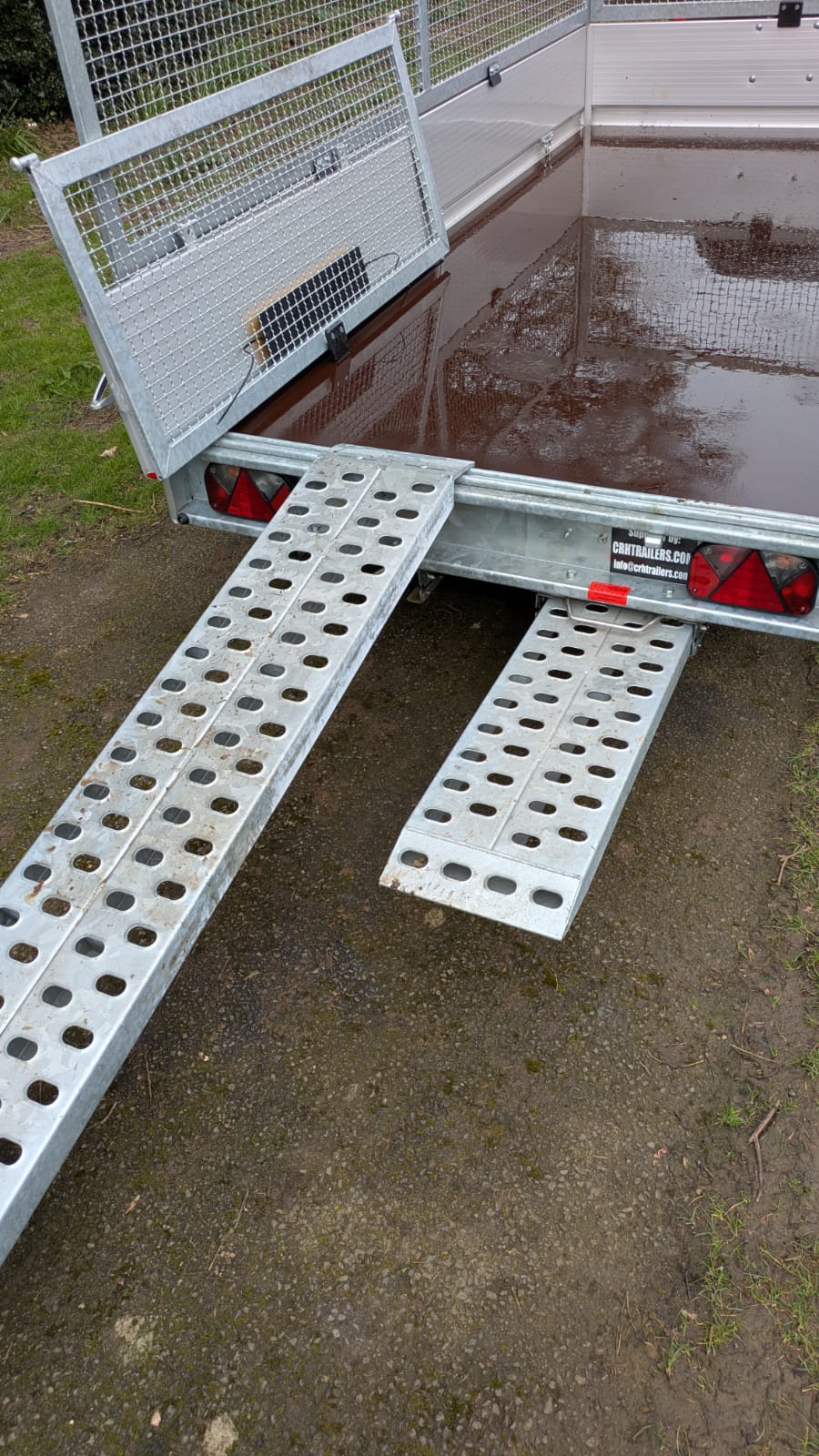 1 X NEW BOCKMANN TRAILER WITH MESH SIDES & RAMPS - 10X5FT