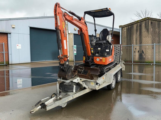 2014 HITACHI ZX19 U-5A MINI EXCAVATOR WITH TRAILER AND QUICK HITCH
