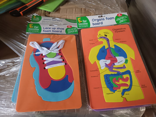 MIX OF 500× BUNDLES OF CHILDREN'S EDUCATION FOAM BOARDS
