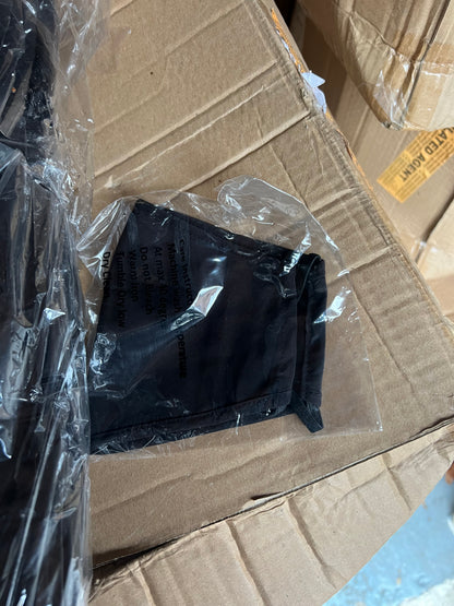 1000 INDIVIDUALLY SEALED FACE MASKS REUSABLE WASHABLE BLACK FACE MASKS
