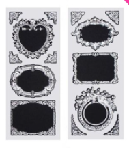 192 X CHALKBOARD LABEL STICKERS SILVER FRAME MEDLEY 2
