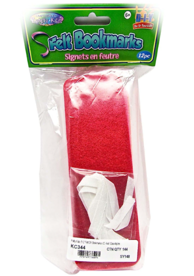 144 X KIDS FELT DIY BOOKMARKS MIX COLOURS (