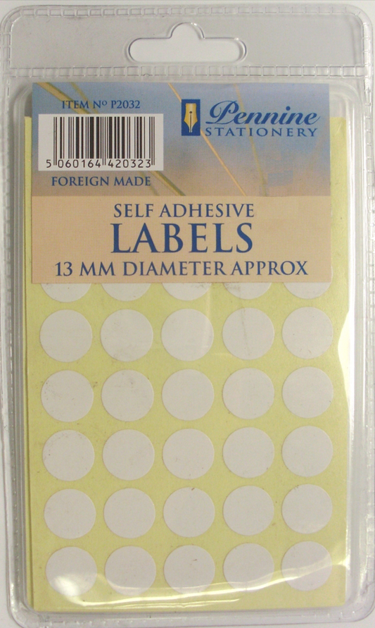 288 X SELF ADHESIVE LABELS 13MM