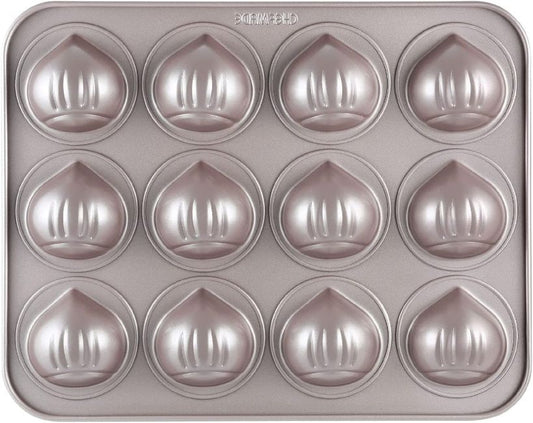 CHEFMADE PROFESSIONAL MUFFIN CAKE PAN CHAMPAGNE GOLD 12-CAVITY NON-STICK RRP £25